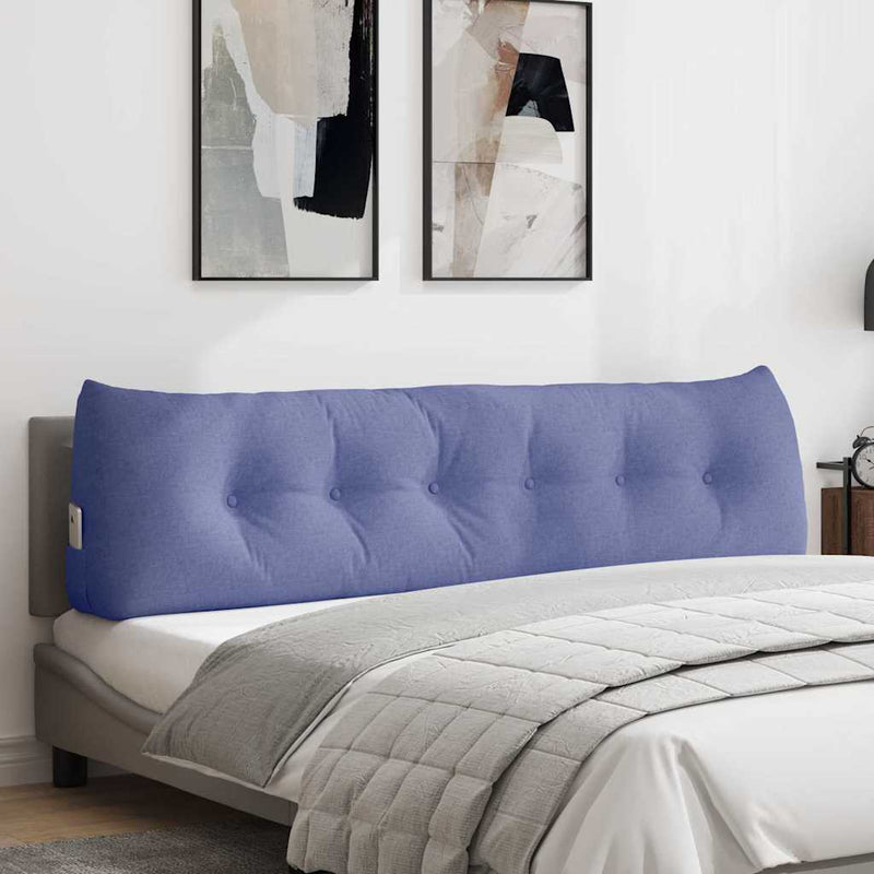 Load image into Gallery viewer, Vidaxl rugkussen jeans blauw 180 x 24 x 50 cm stof