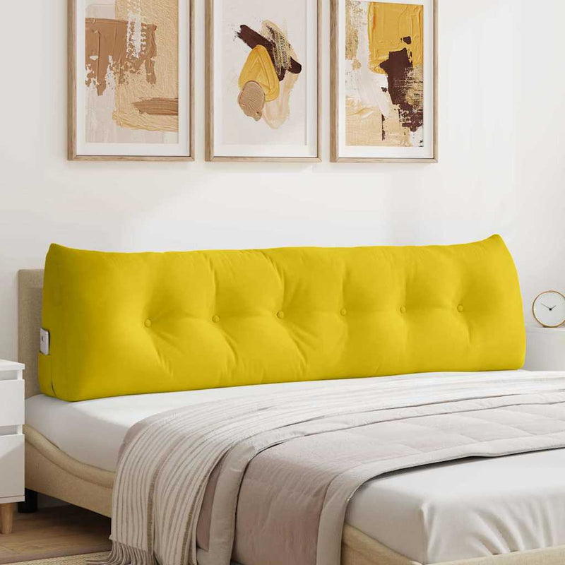 Load image into Gallery viewer, Vidaxl rugkussen geel 180 x 24 x 50 cm fluweel