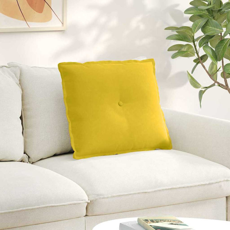 Load image into Gallery viewer, Vidaxl rugkussen geel 60 x 50 cm cordstof