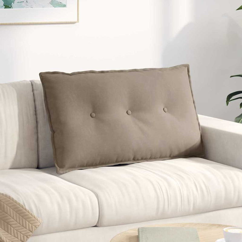 Load image into Gallery viewer, Vidaxl rugkussen taupe 80 x 50 cm microvezel stof