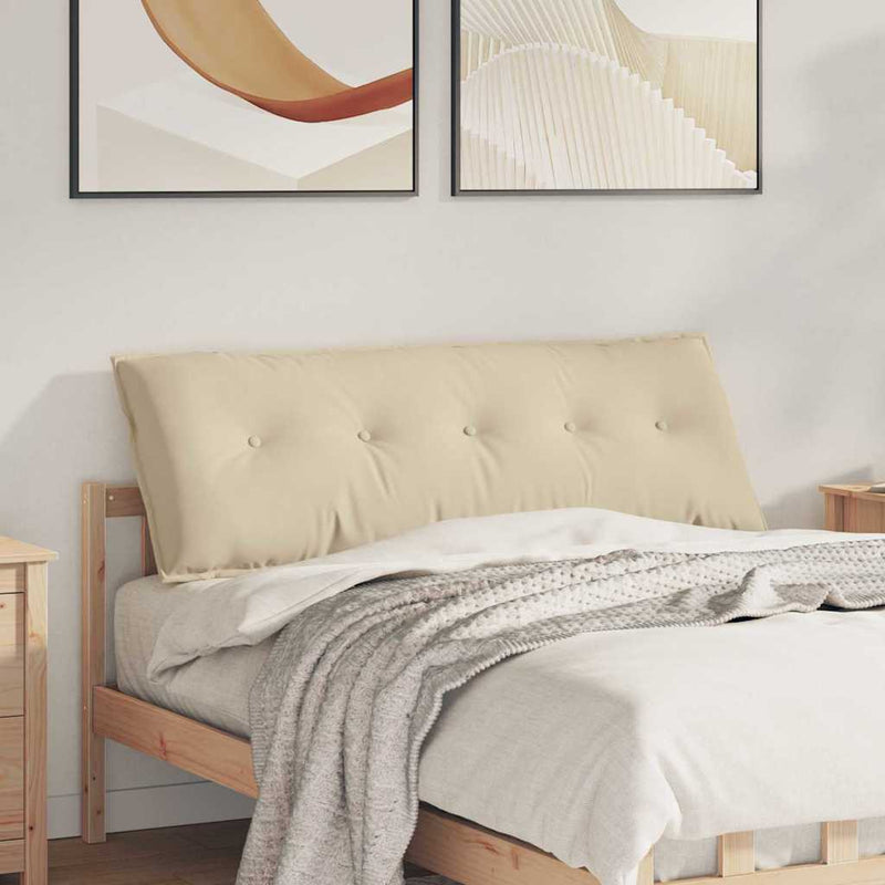Load image into Gallery viewer, Vidaxl rugkussen crème 140 x 50 cm microvezel stof