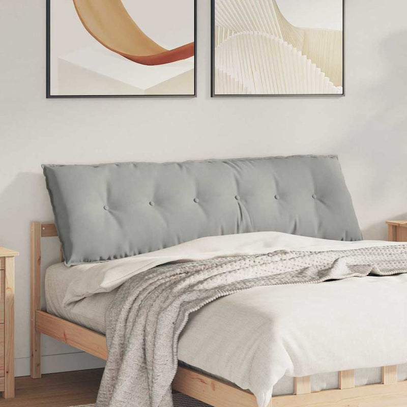 Load image into Gallery viewer, Vidaxl rugkussen lichtgrijs 160 x 50 cm microvezel stof
