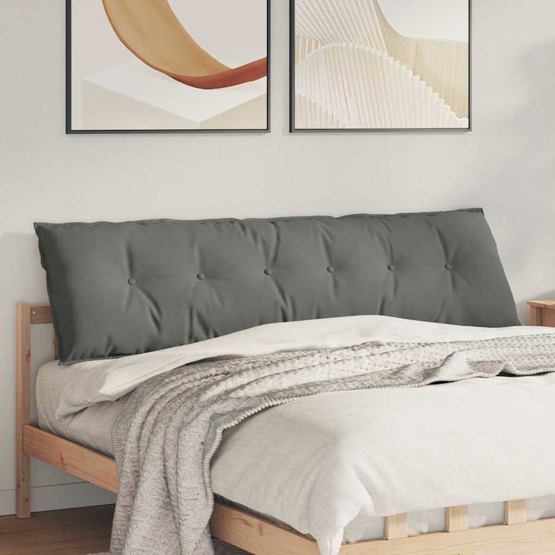Load image into Gallery viewer, Vidaxl rugkussen donkergrijs 180 x 50 cm microvezel stof