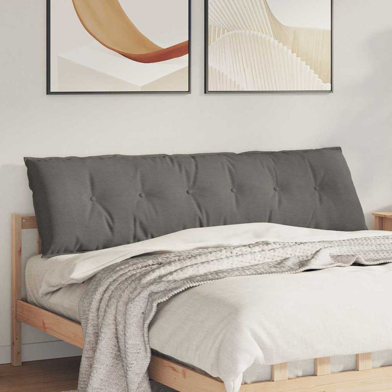 Load image into Gallery viewer, Vidaxl rugkussen lichtgrijs 180 x 50 cm cordstof