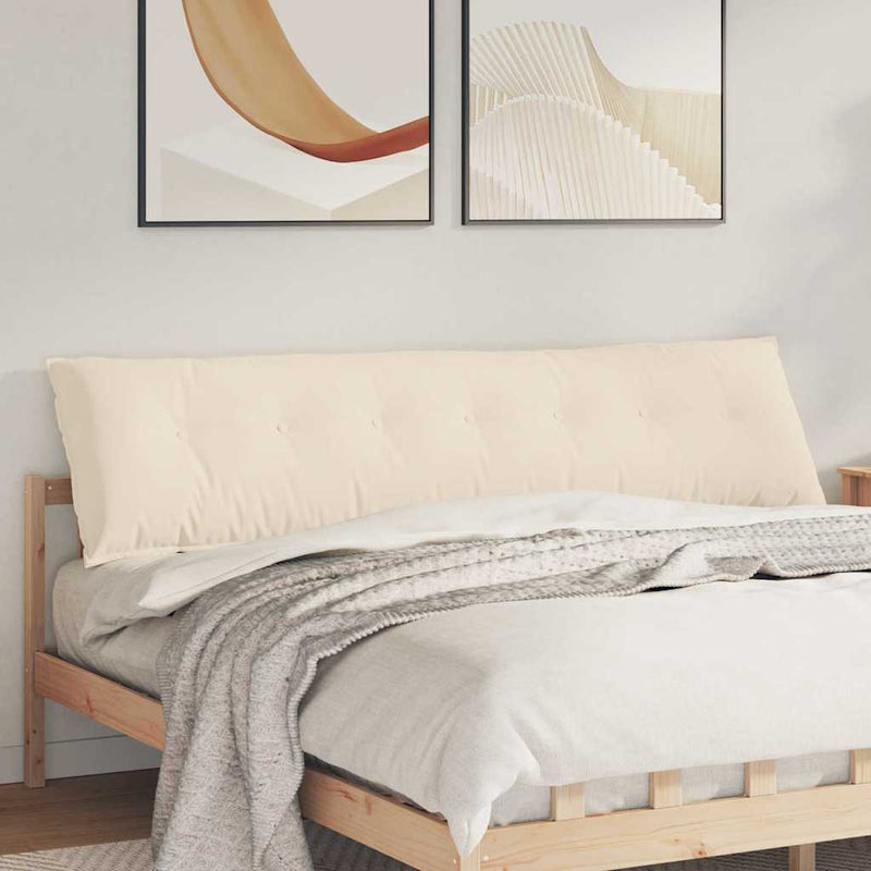Load image into Gallery viewer, Vidaxl rugkussen beige 200 x 50 cm microvezel stof