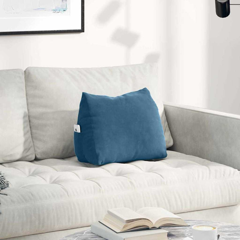 Load image into Gallery viewer, Vidaxl rugkussen blauw 45 x 20 x 35 cm cordstof