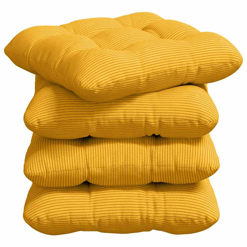 Load image into Gallery viewer, Vidaxl zitkussens 4 pcs lichtgeel 40 x 40 cm katoen stof