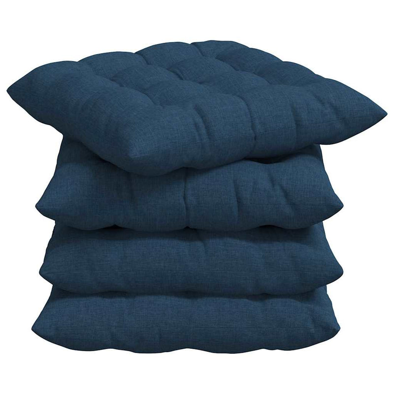 Load image into Gallery viewer, Vidaxl zitkussens 4 pcs blauw 40 x 40 x 6 cm stof