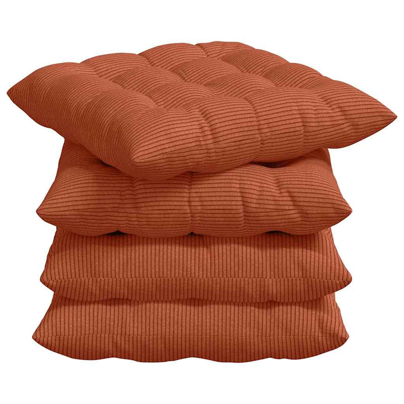 Load image into Gallery viewer, Vidaxl zitkussens 4 pcs rood-oranje 40 x 40 x 6 cm katoen stof