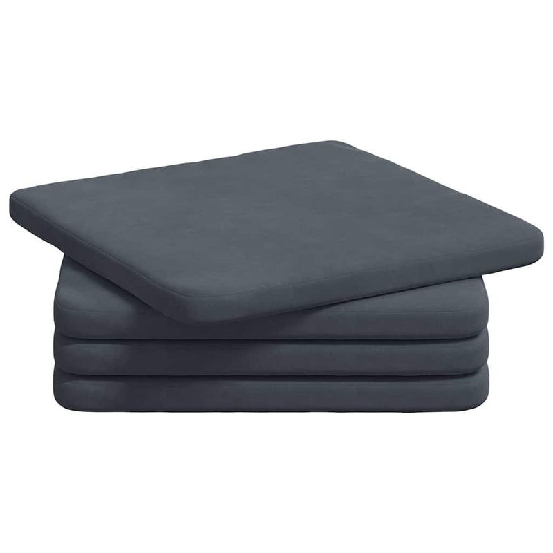 Load image into Gallery viewer, Vidaxl zitkussens 4 pcs donkergrijs 40 x 40 x 3 cm fluweel