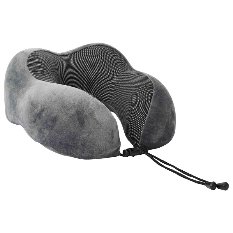 Load image into Gallery viewer, Vidaxl reiskussen voor de nek met kussen grijs 27 x 26 x 14 cm fluweel