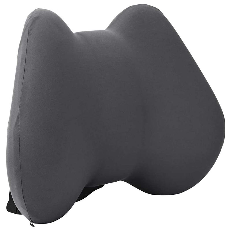 Load image into Gallery viewer, Vidaxl rugkussen met kussen grijs 40 x 32 x 14 cm polyester