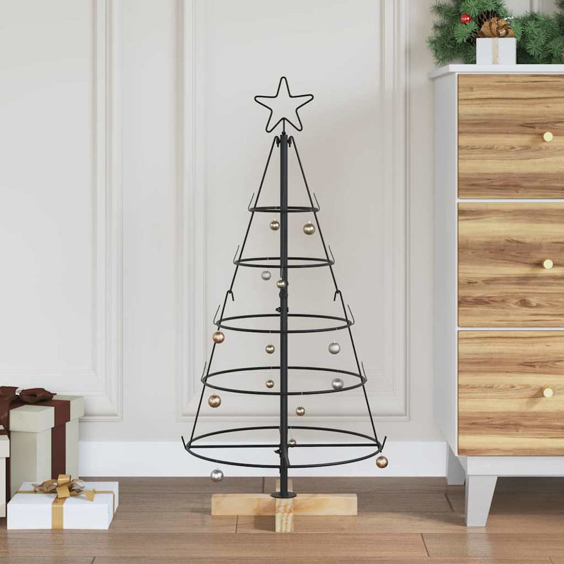 Load image into Gallery viewer, Vidaxl kerst cone boom met standaard zwart 90 cm staal