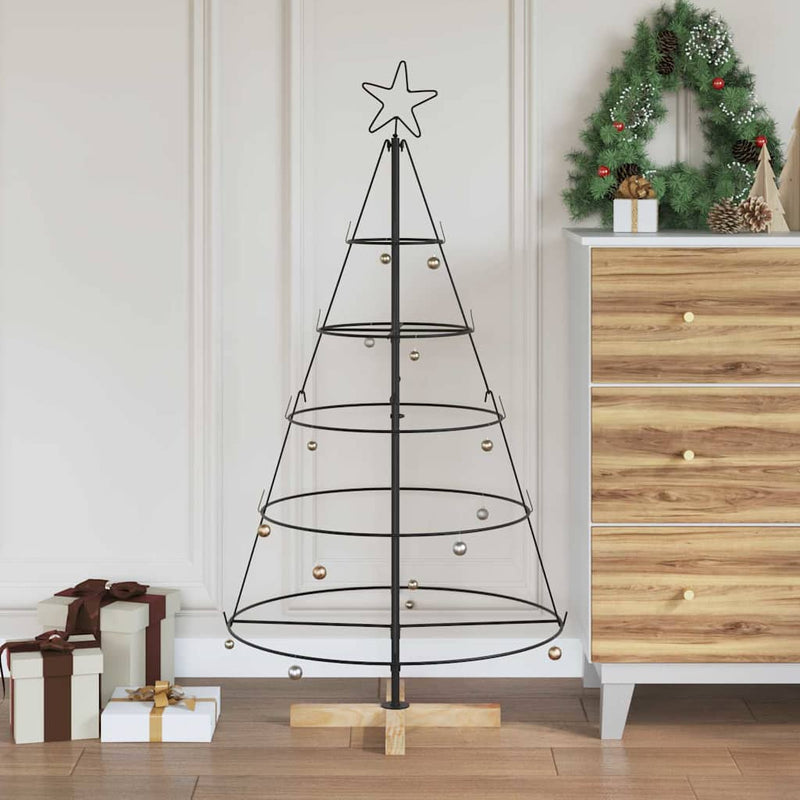 Load image into Gallery viewer, Vidaxl kerst cone boom met standaard zwart 126 cm staal