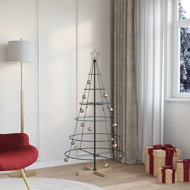 Load image into Gallery viewer, Vidaxl kerst cone boom met standaard zwart 154 cm staal