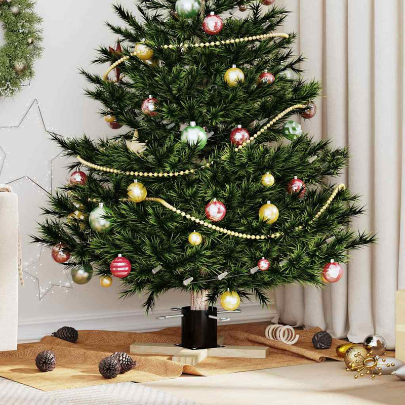 Load image into Gallery viewer, Vidaxl kerstboomstandaard zwart 50 x 50 x 16 cm massief grenenhout