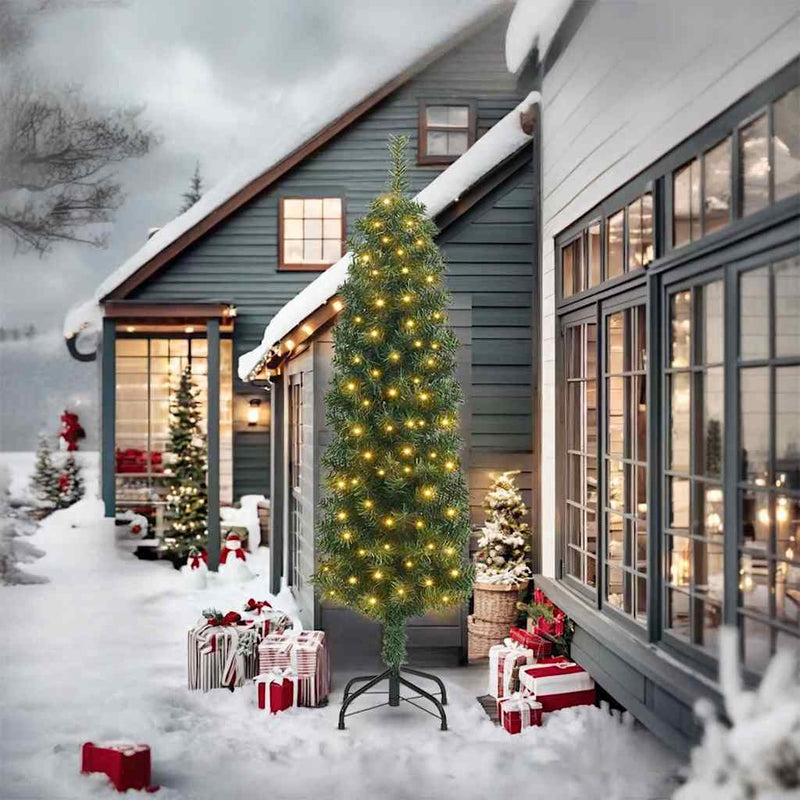 Load image into Gallery viewer, Vidaxl kunstkerstboom groen 240 cm pvc en staal en kunststof