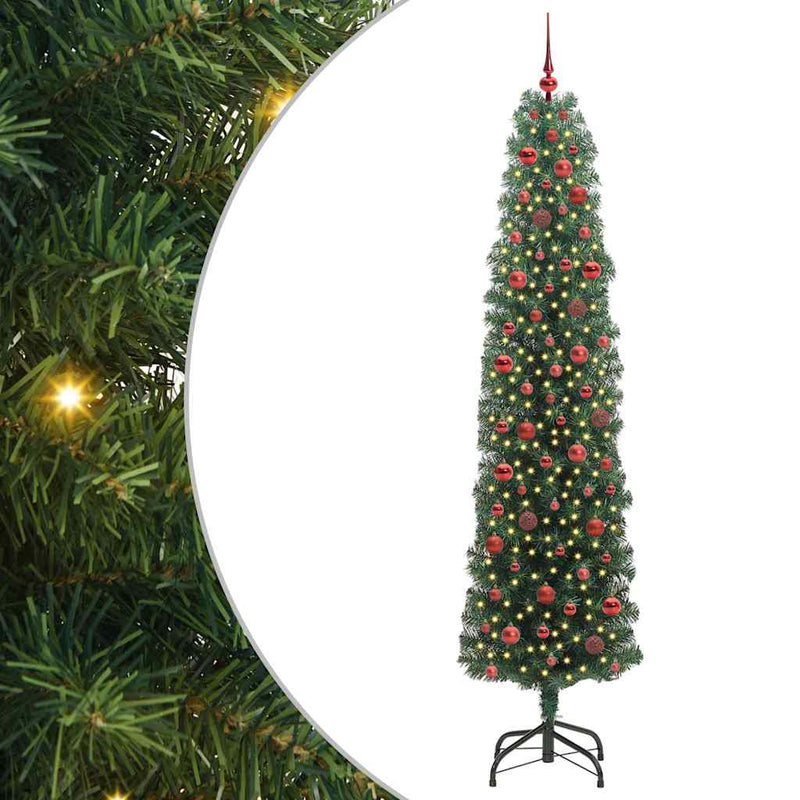 Load image into Gallery viewer, Vidaxl kunstkerstboom groen 240 cm pvc en staal en kunststof