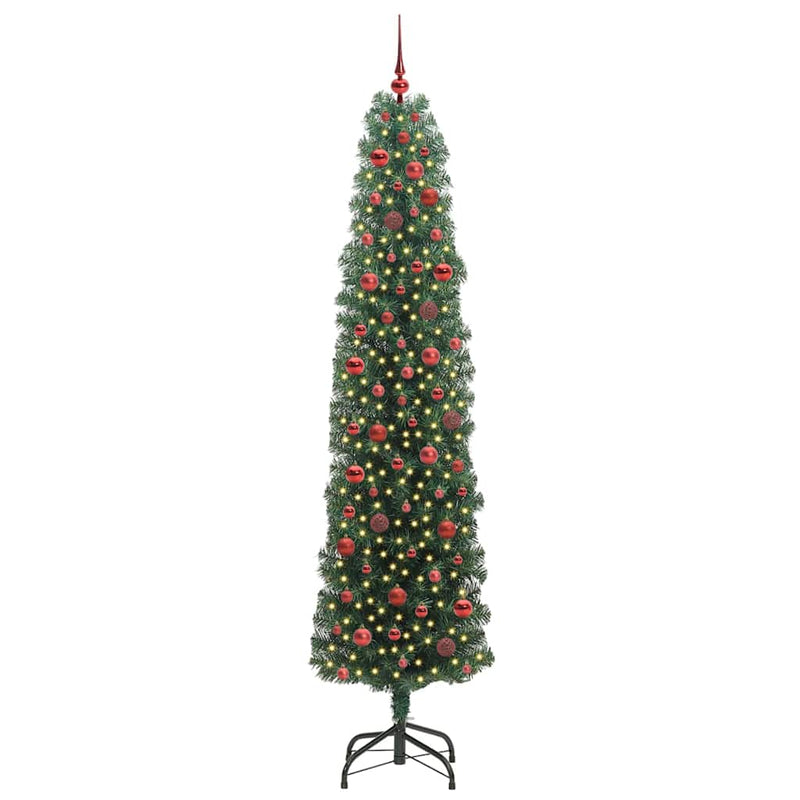 Load image into Gallery viewer, Vidaxl kunstkerstboom groen 240 cm pvc en staal en kunststof