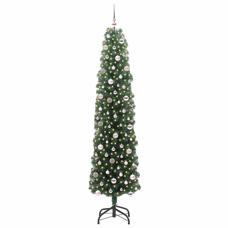 Load image into Gallery viewer, Vidaxl kunstkerstboom groen 240 cm pvc en staal en kunststof