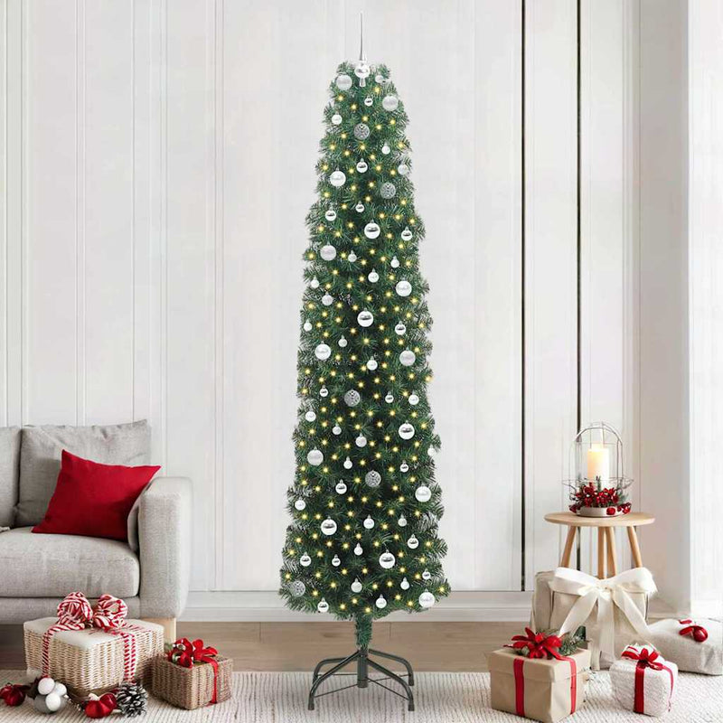 Load image into Gallery viewer, Vidaxl kunstkerstboom groen 240 cm pvc en staal en kunststof
