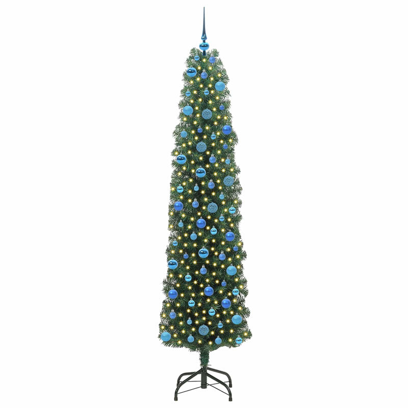 Load image into Gallery viewer, Vidaxl kunstkerstboom groen 240 cm pvc en staal en kunststof