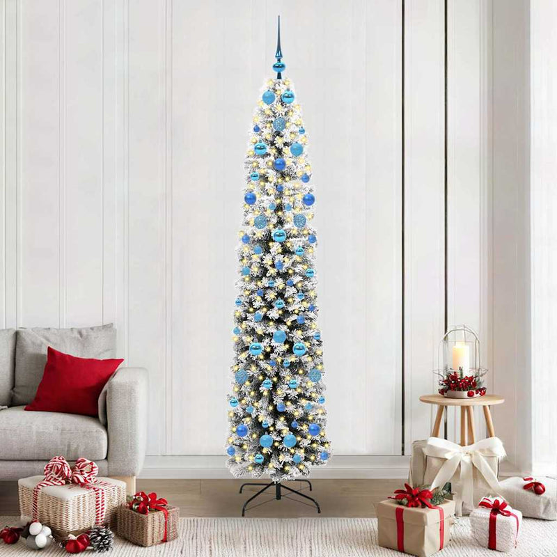 Load image into Gallery viewer, Vidaxl kunstkerstboom groen 210 cm pvc en staal en kunststof
