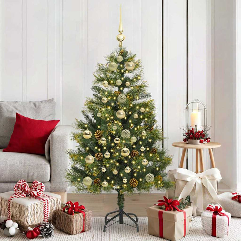 Load image into Gallery viewer, Vidaxl kunstmatige scharnier kerstboom met cones groen 150 cm