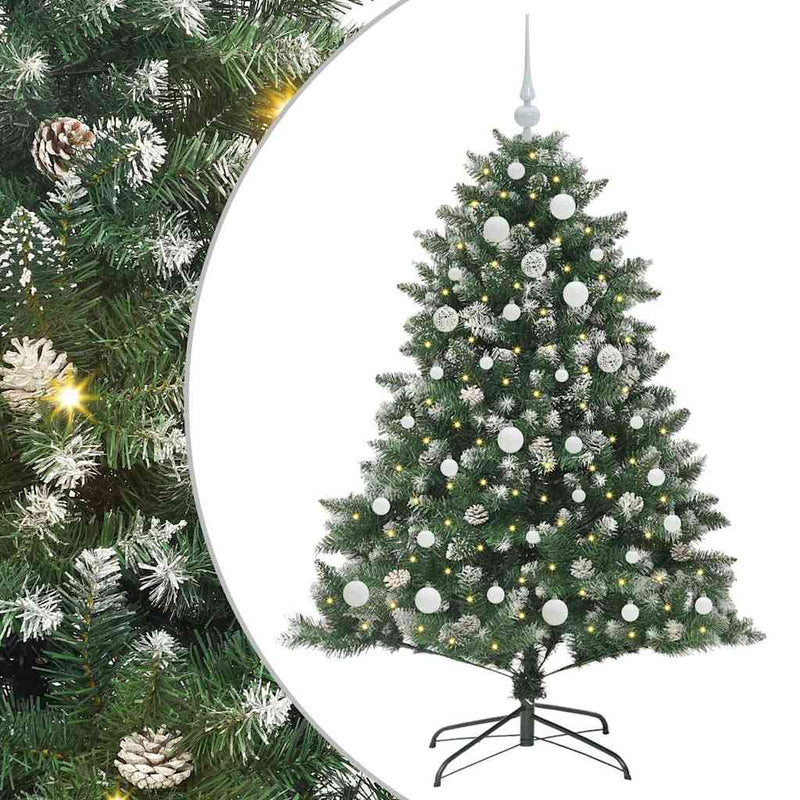 Load image into Gallery viewer, Vidaxl kunstkerstboom met 150 led groen 150 cm pvc en plastic en staal