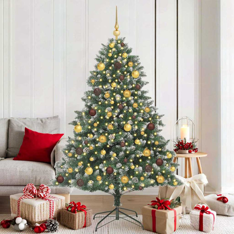 Load image into Gallery viewer, Vidaxl kunstkerstboom met 300 led groen 180 cm pvc en plastic en staal