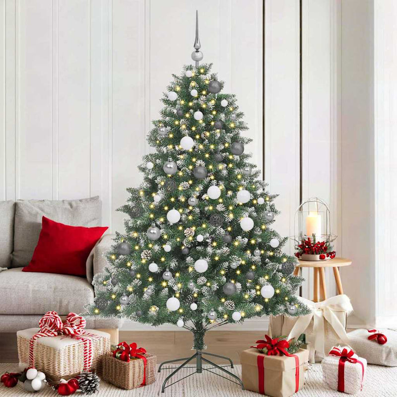 Load image into Gallery viewer, Vidaxl kunstkerstboom met 300 led groen 180 cm pvc en plastic en staal