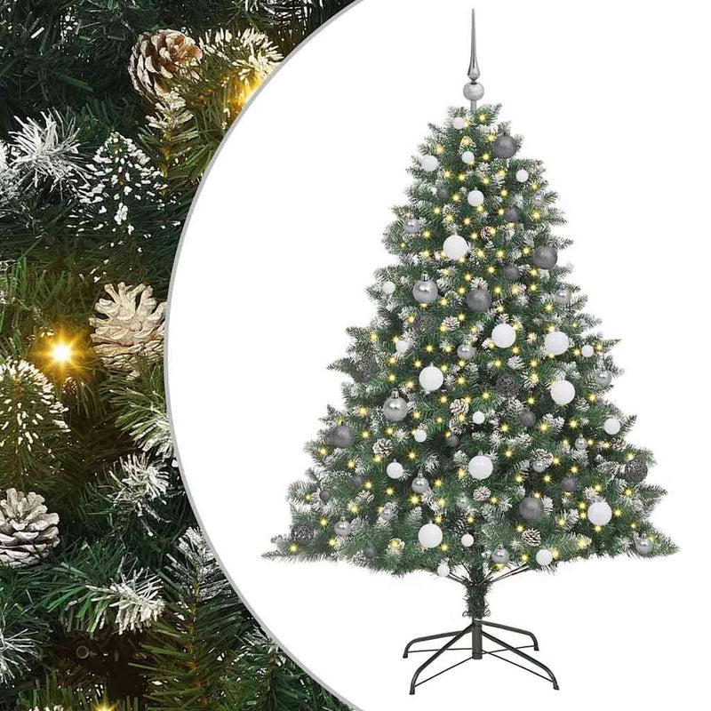 Load image into Gallery viewer, Vidaxl kunstkerstboom met 300 led groen 180 cm pvc en plastic en staal