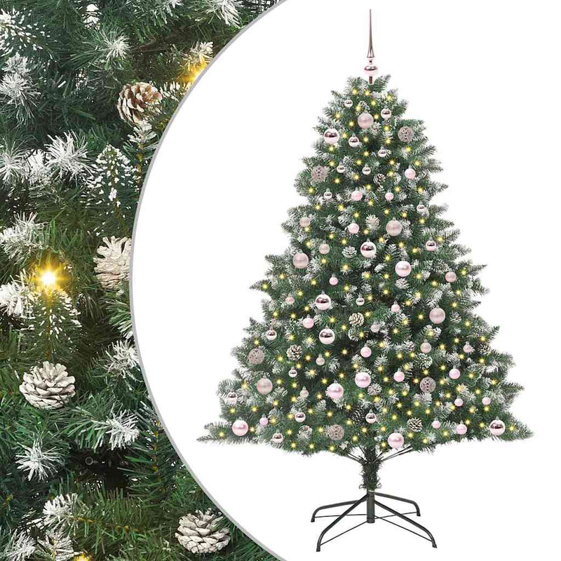 Load image into Gallery viewer, Vidaxl kunstkerstboom met 300 led groen 180 cm pvc en plastic en staal