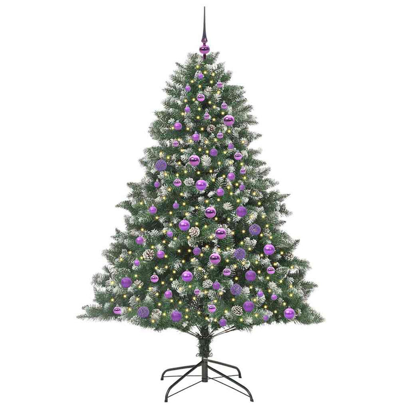 Load image into Gallery viewer, Vidaxl kunstkerstboom met 300 led groen 180 cm pvc en plastic en staal