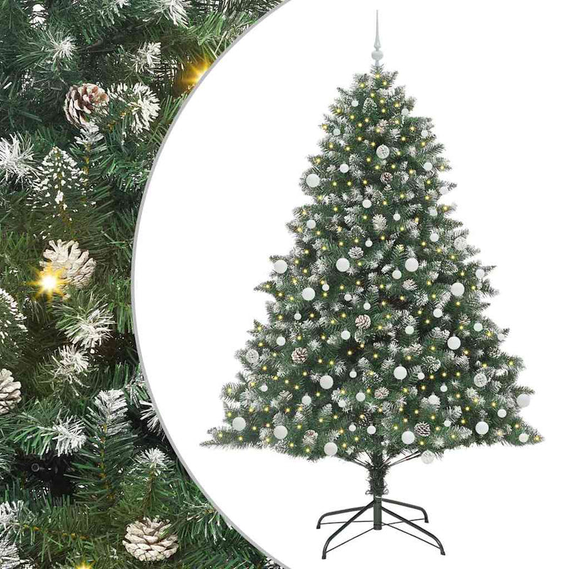 Load image into Gallery viewer, Vidaxl kunstkerstboom met 300 led groen 210 cm pvc en plastic en staal
