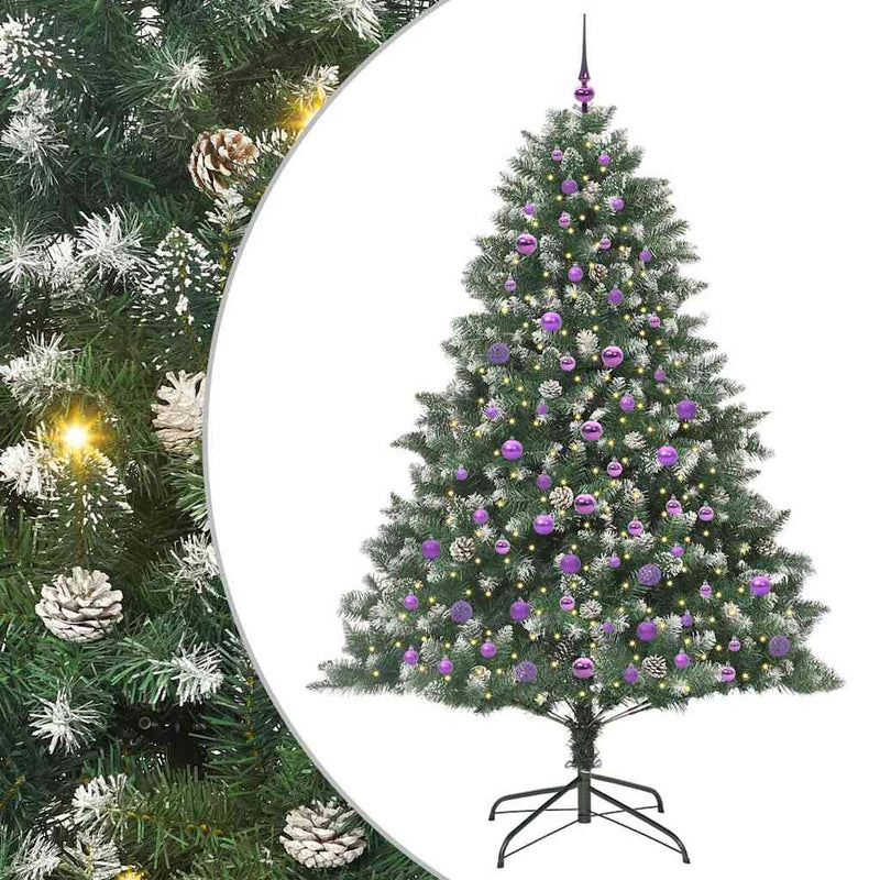 Load image into Gallery viewer, Vidaxl kunstkerstboom met 300 led groen 210 cm pvc en plastic en staal