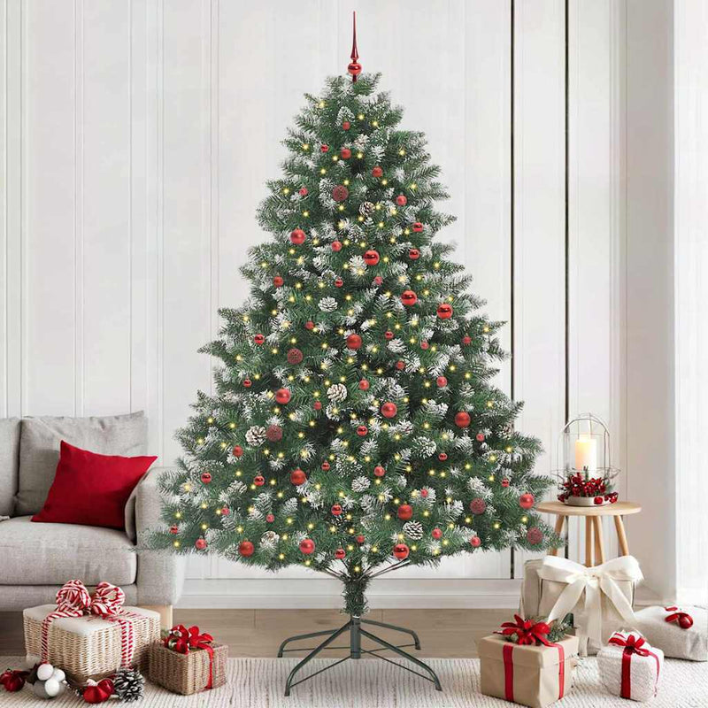 Load image into Gallery viewer, Vidaxl kunstkerstboom met 300 led groen 240 cm pvc en plastic en staal