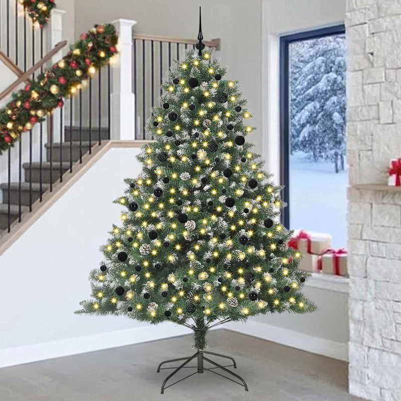 Load image into Gallery viewer, Vidaxl kunstkerstboom met 300 led groen 240 cm pvc en plastic en staal