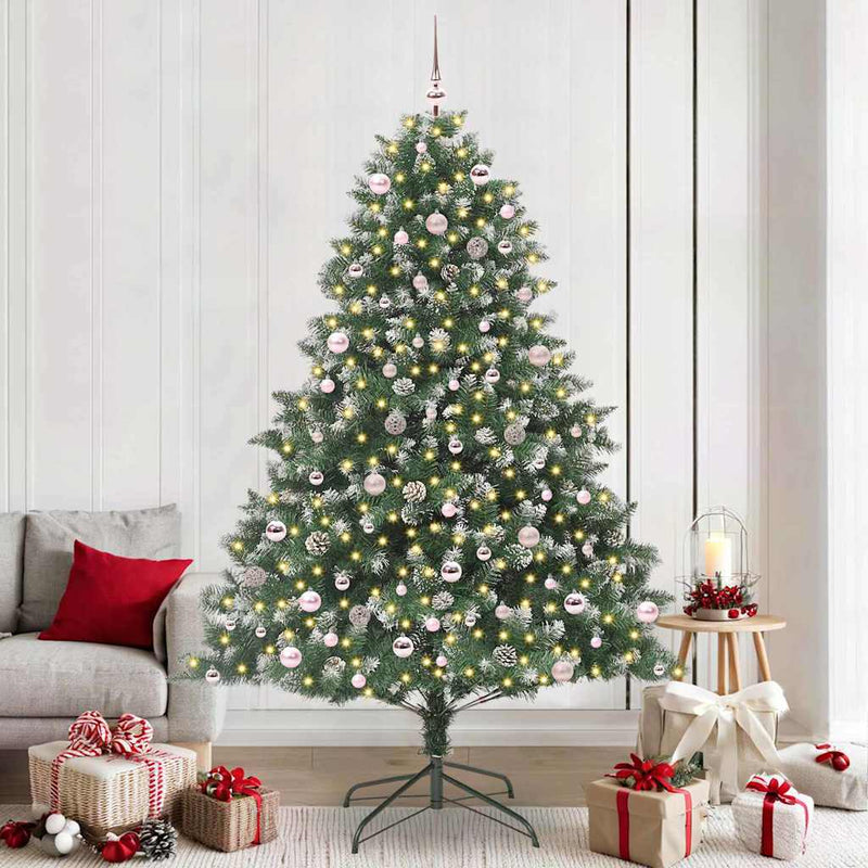Load image into Gallery viewer, Vidaxl kunstkerstboom met 300 led groen 240 cm pvc en plastic en staal