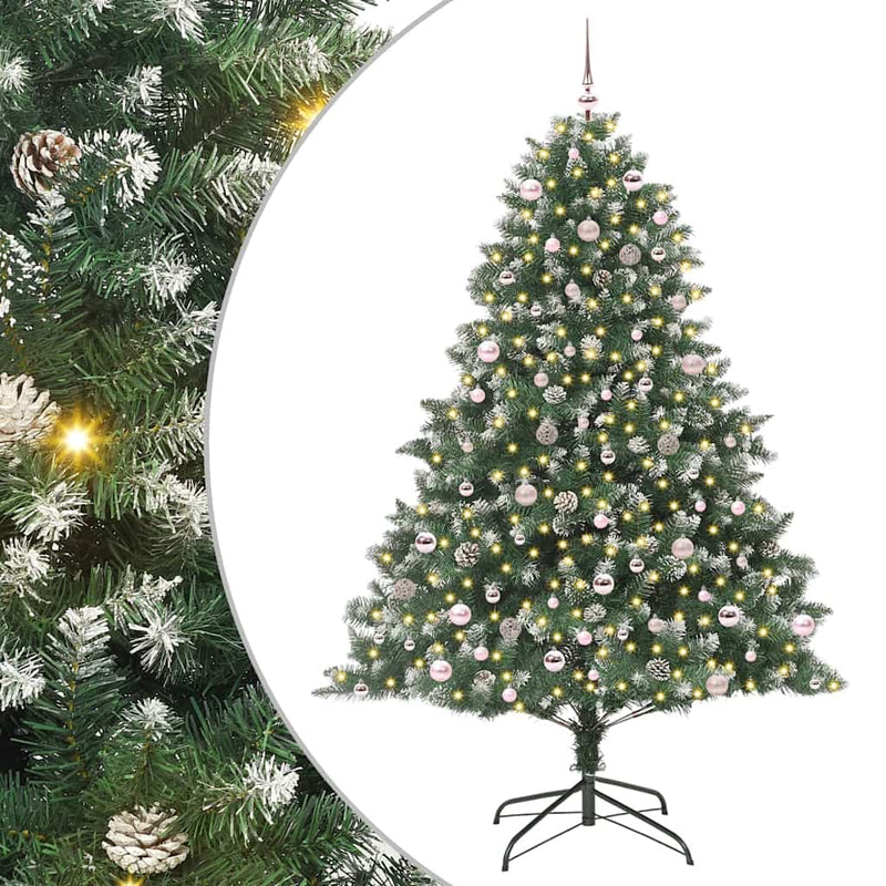Load image into Gallery viewer, Vidaxl kunstkerstboom met 300 led groen 240 cm pvc en plastic en staal
