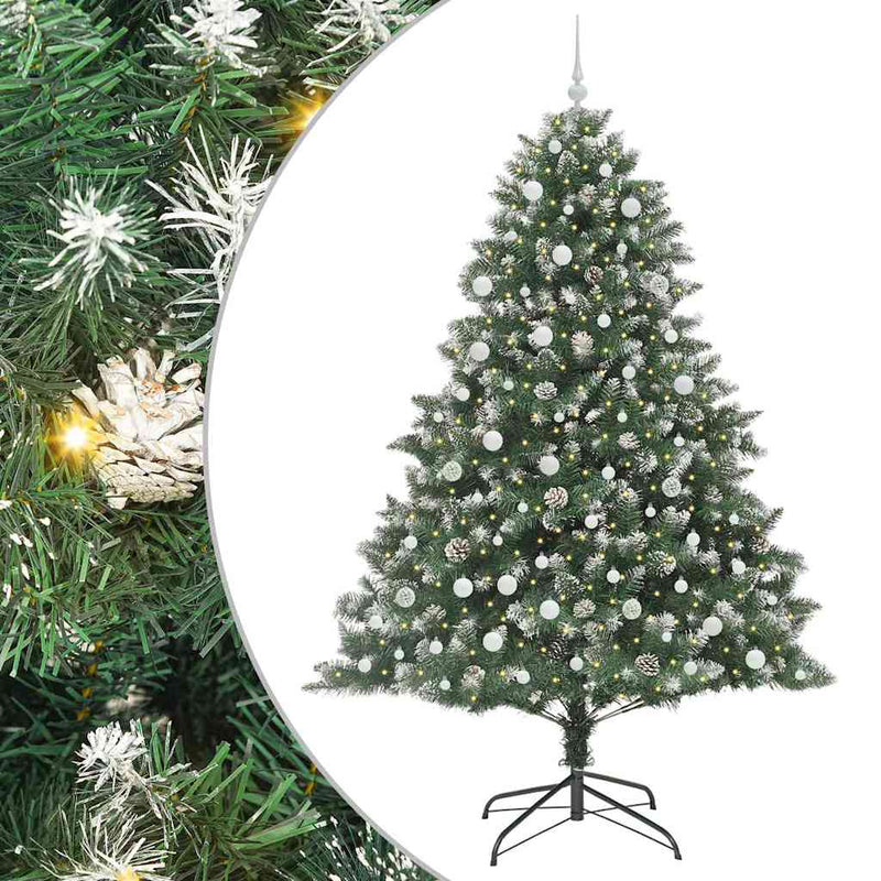 Load image into Gallery viewer, Vidaxl kunstkerstboom met 300 led groen 240 cm pvc en plastic en staal