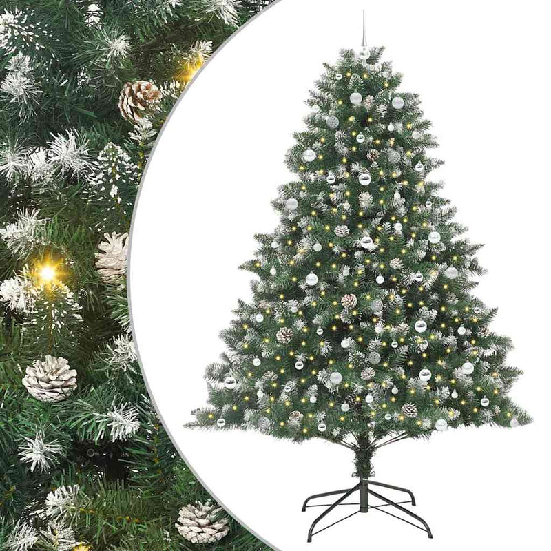 Load image into Gallery viewer, Vidaxl kunstkerstboom met 300 led groen 240 cm pvc en plastic en staal