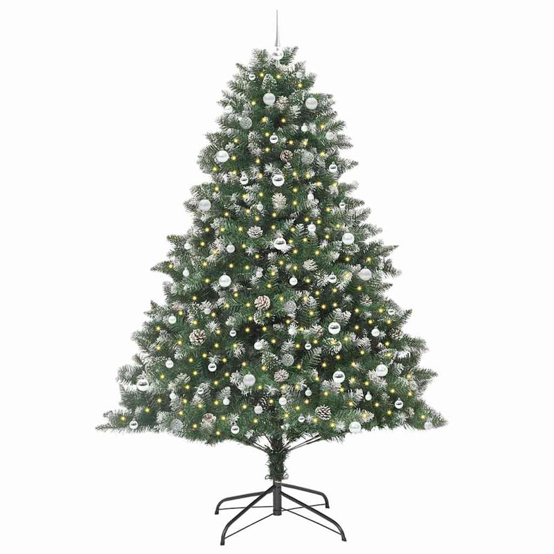 Load image into Gallery viewer, Vidaxl kunstkerstboom met 300 led groen 240 cm pvc en plastic en staal