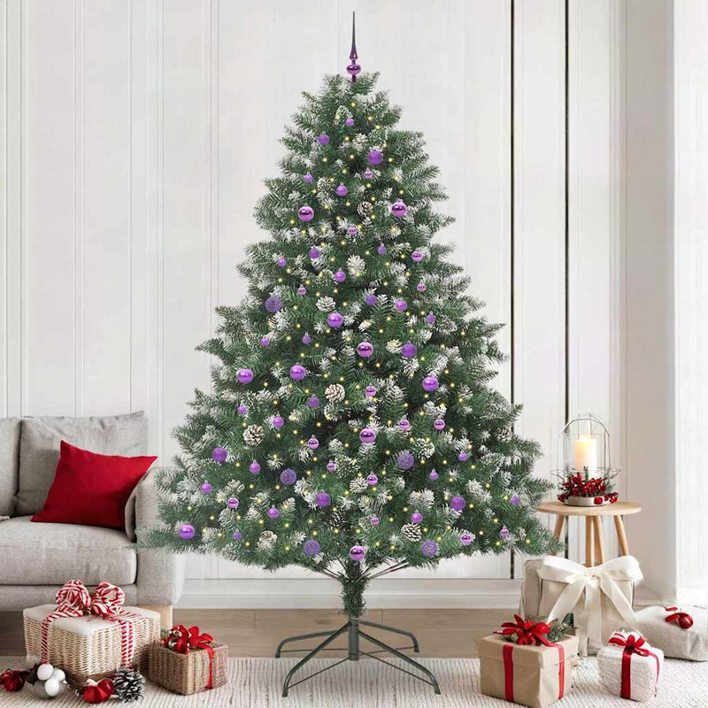 Load image into Gallery viewer, Vidaxl kunstkerstboom met 300 led groen 240 cm pvc en plastic en staal