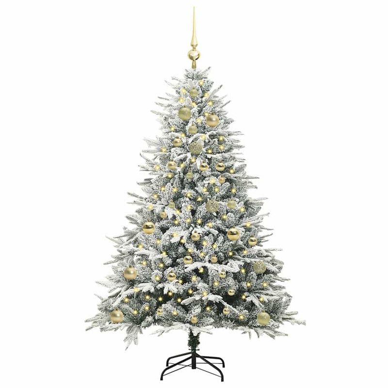 Load image into Gallery viewer, Vidaxl artificial pre-lit kerstboom met ballenset groen 150 cm