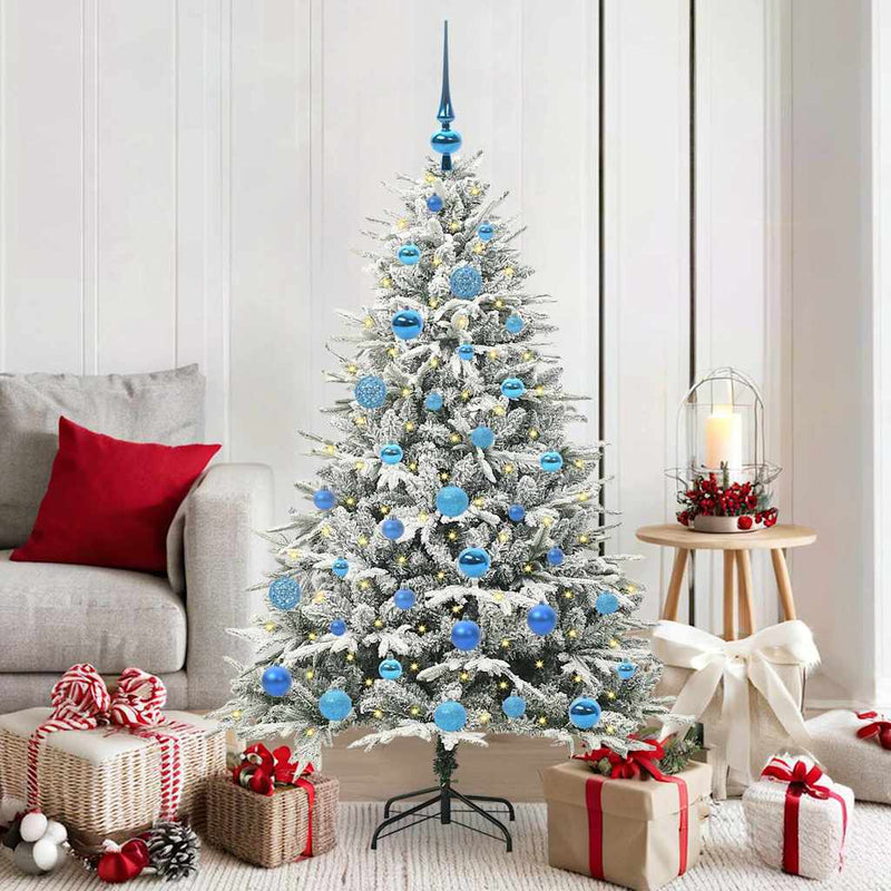 Load image into Gallery viewer, Vidaxl artificial pre-lit kerstboom met ballenset groen 150 cm
