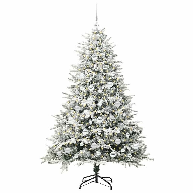 Load image into Gallery viewer, Vidaxl artificial pre-lit kerstboom met ballenset groen 180 cm