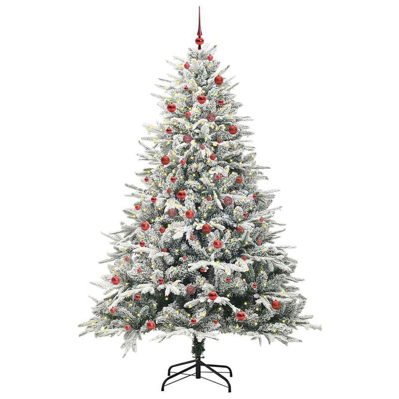 Load image into Gallery viewer, Vidaxl artificial pre-lit kerstboom met ballenset groen 210 cm