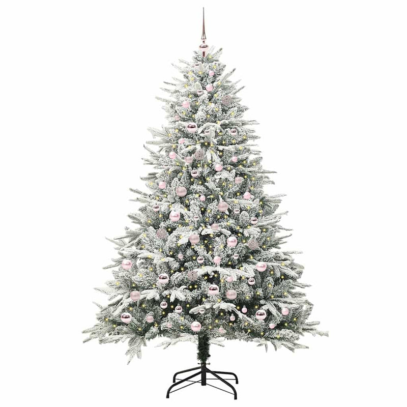 Load image into Gallery viewer, Vidaxl artificial pre-lit kerstboom met ballenset groen 210 cm