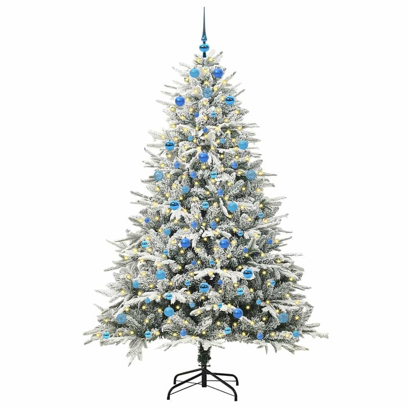 Load image into Gallery viewer, Vidaxl artificial pre-lit kerstboom met ballenset groen 210 cm